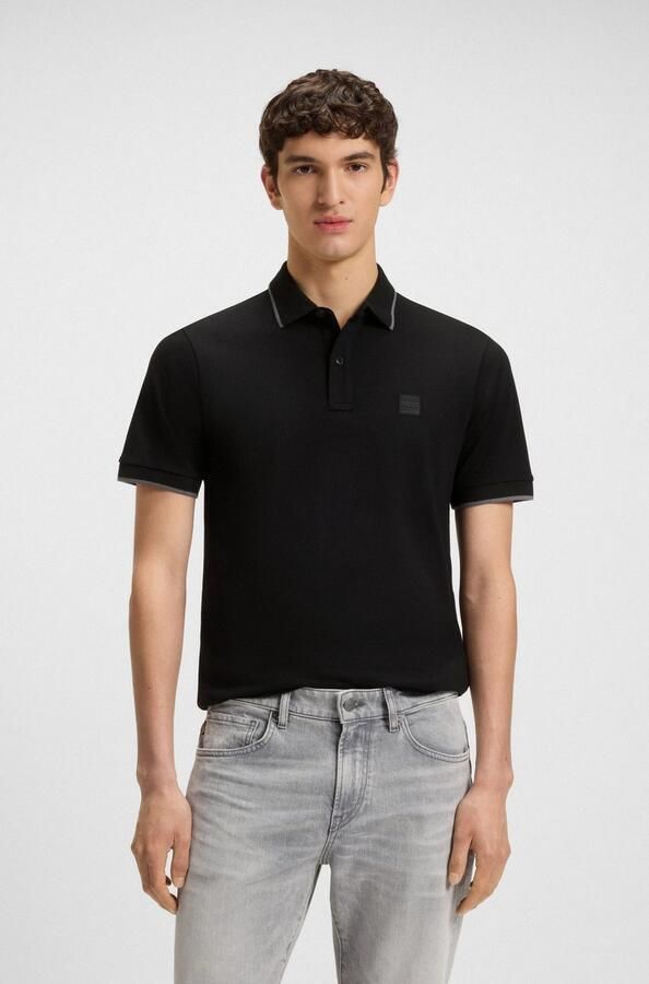 Boss Polo Shirt Korte Mouw Slim Fit Passertip Polo Shirt Black - Foto 11