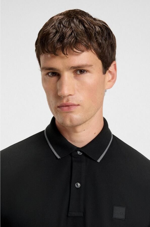 Boss Polo Shirt Korte Mouw Slim Fit Passertip Polo Shirt Black - Foto 8