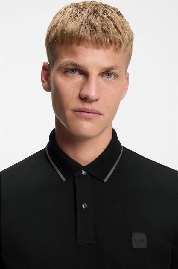 Boss Polo Shirt Korte Mouw Slim Fit Passertip Polo Shirt Black - Foto 9