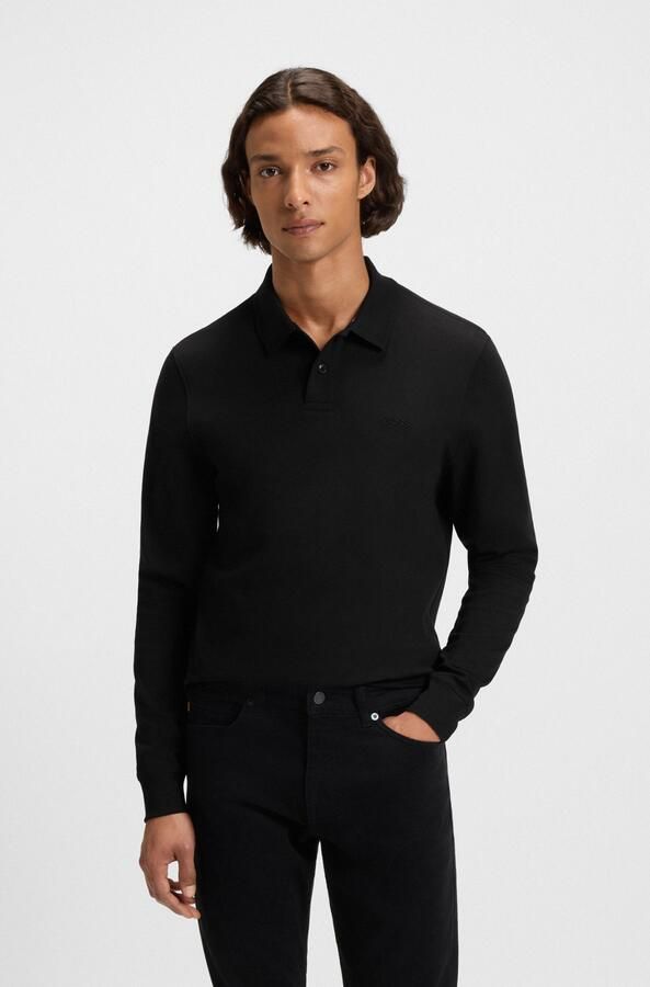Boss Polo Shirt Lange Mouw Pe Interlock Long Sleeve Polo Shirt Black - Foto 6