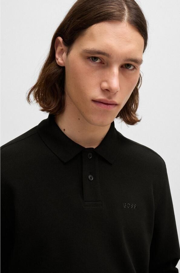 Boss Orange Regular fit poloshirt van katoenmix model 'PETEMPESTOLONG' - Foto 5