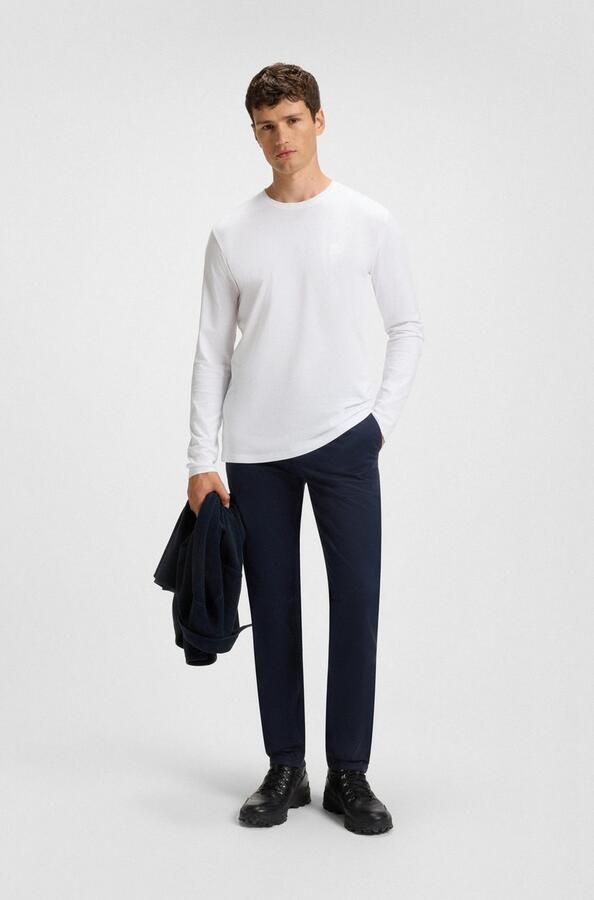 Boss Orange Shirt met lange mouwen Tacks met merkembleem op de borst - Foto 4