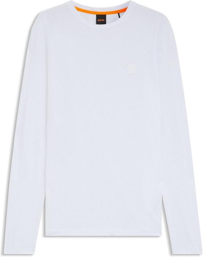 Boss Orange Shirt met lange mouwen Tacks met merkembleem op de borst