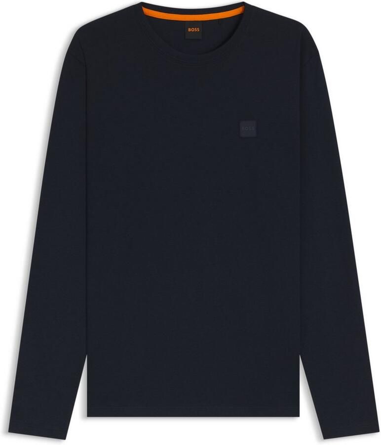 Boss Orange Shirt met lange mouwen Tacks met merkembleem op de borst