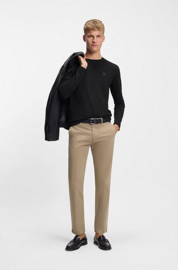 Boss Orange Shirt met lange mouwen Tacks met merkembleem op de borst - Foto 8