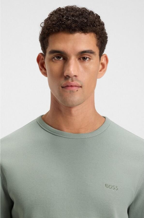 Boss Orange Regular fit shirt met lange mouwen en wafelstructuur model 'TEMPESTO' - Foto 3