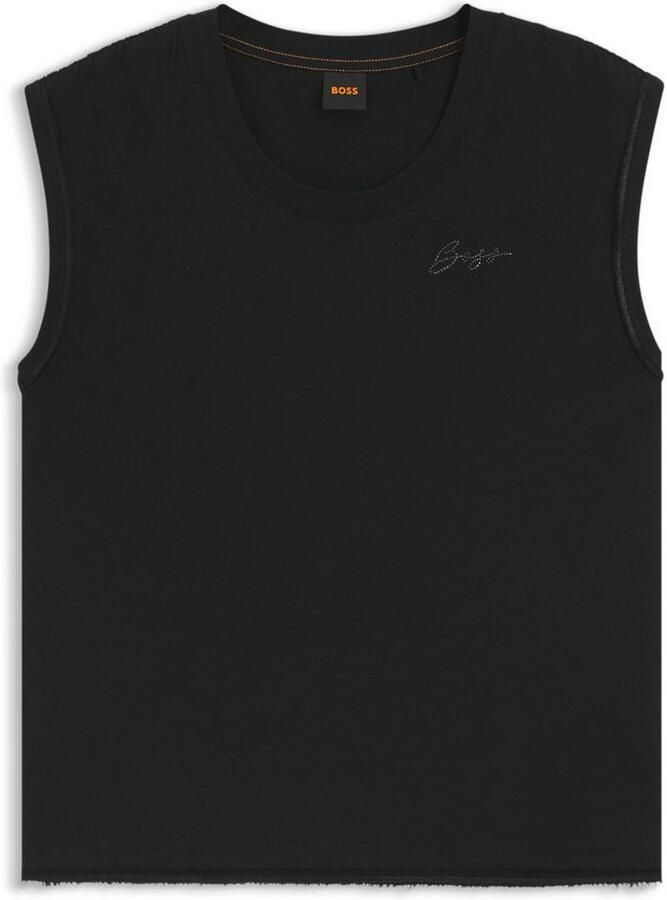 Boss Orange Shirt met ronde hals Elai premium damesmode in relaxed fit mouwloos