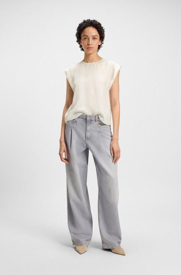 Boss Orange Regular fit blousetop van een mix van cupro en viscose model 'IRNETTE' - Foto 5