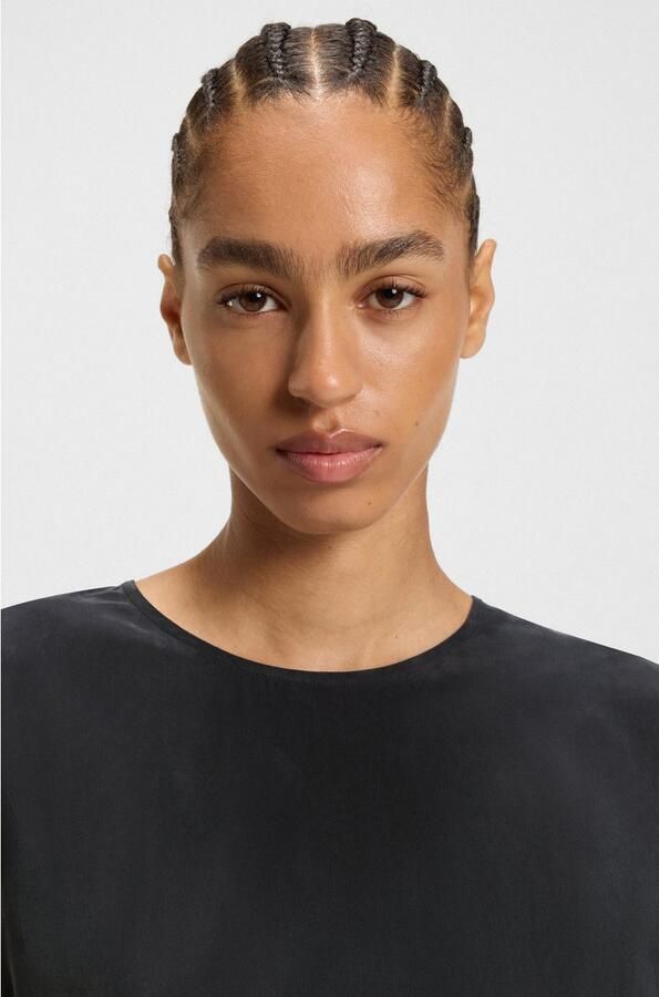 Boss Orange Regular fit blousetop van een mix van cupro en viscose - Foto 2