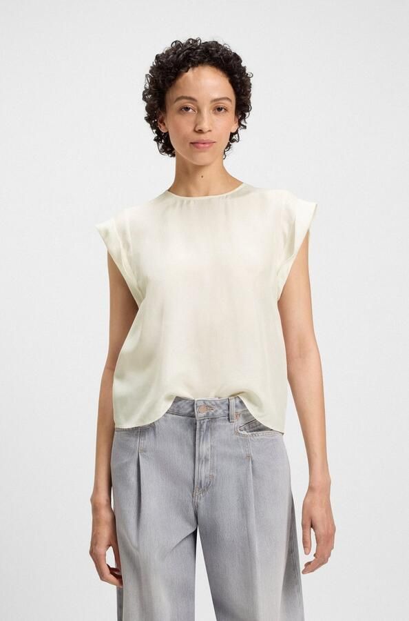 Boss Orange Regular fit blousetop van een mix van cupro en viscose model 'IRNETTE' - Foto 7