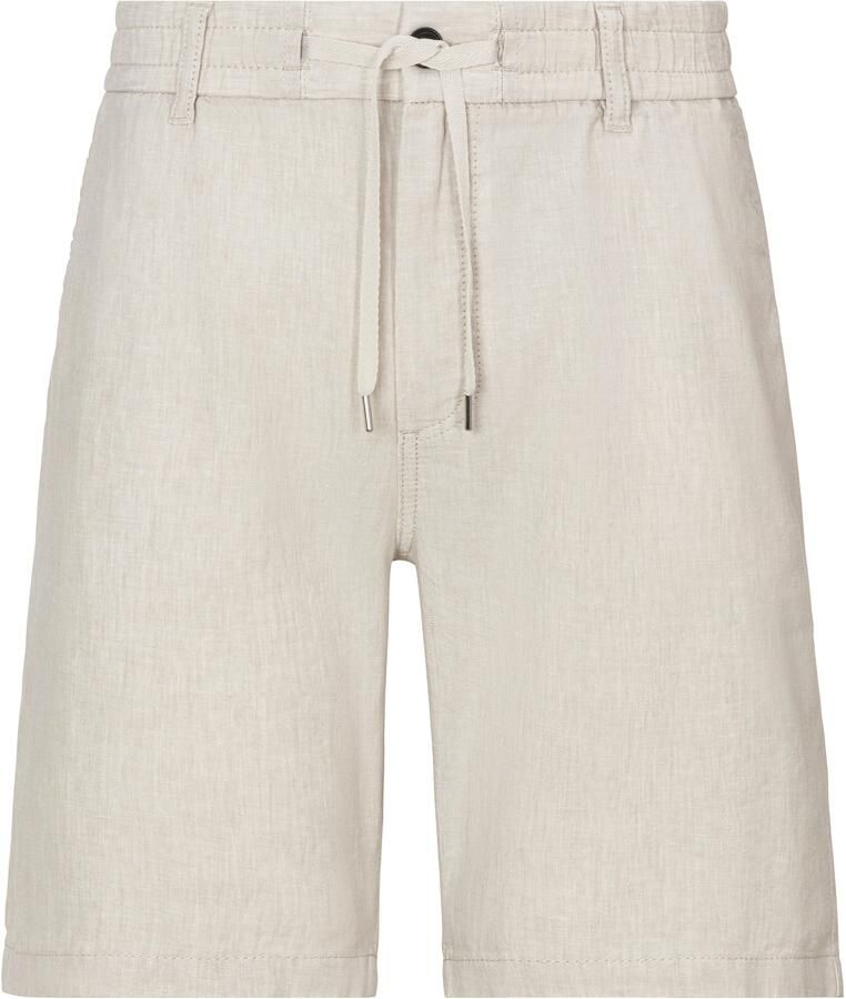 Boss Orange Tapered fit korte linnen broek met elastische band