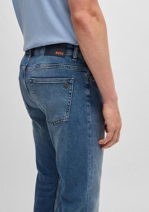 Hugo Boss Regular Fit Jeans 5-Pocket Stijl Taps toelopende pijp Medium blauw Blue Heren - Foto 12