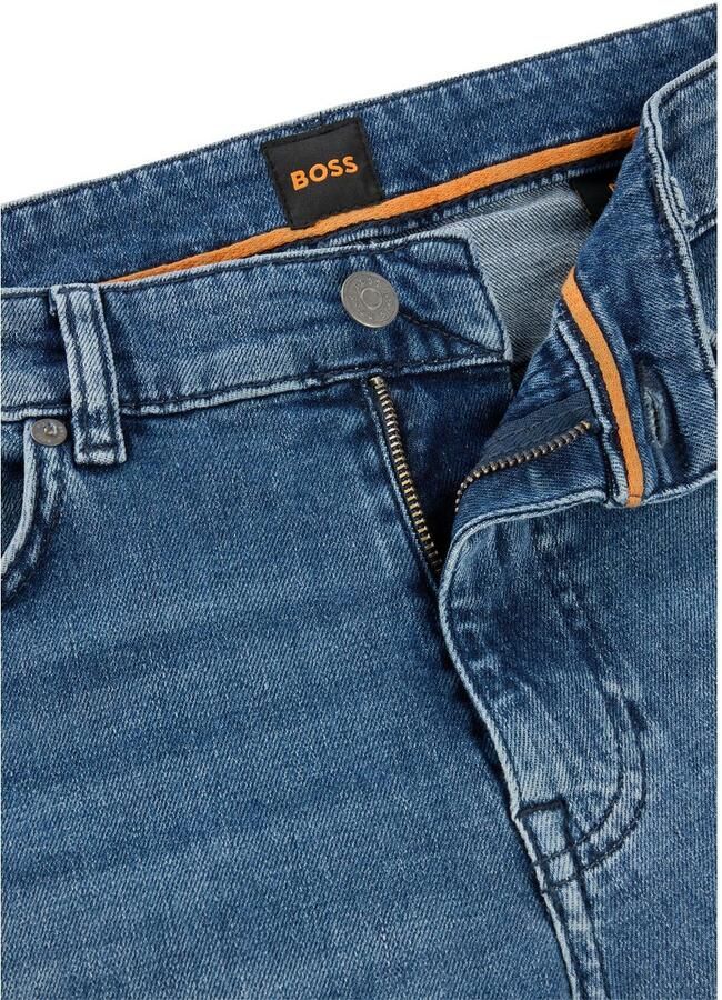 Hugo Boss Regular Fit Jeans 5-Pocket Stijl Taps toelopende pijp Medium blauw Blue Heren - Foto 9