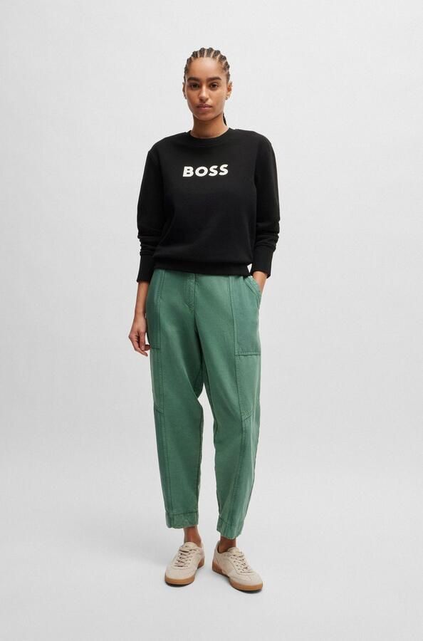 Boss Orange Sweatshirt met labelprint model 'Elaboss' - Foto 5