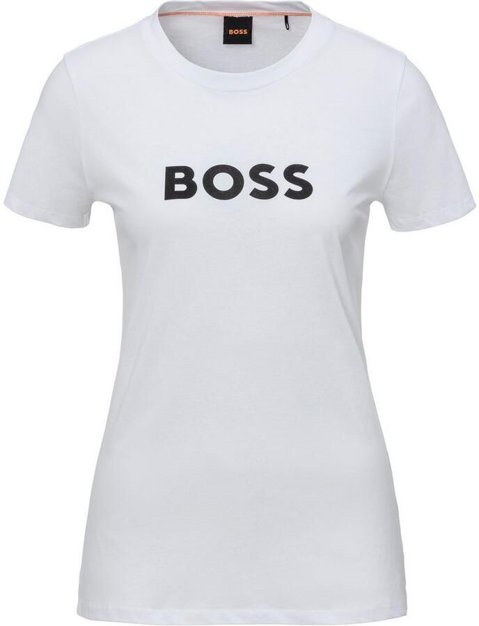 Boss Orange Regular fit T-shirt met labelprint en korte mouwen