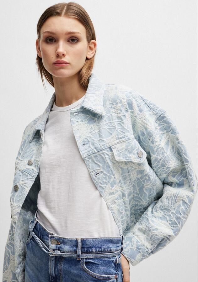 Boss Orange T-shirt met geribde ronde hals model 'Esla' - Foto 3