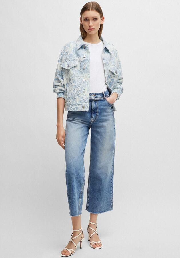 Boss Orange T-shirt met geribde ronde hals model 'Esla' - Foto 5