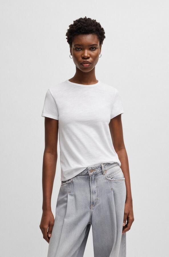 Boss Orange T-shirt met geribde ronde hals model 'Esla' - Foto 9