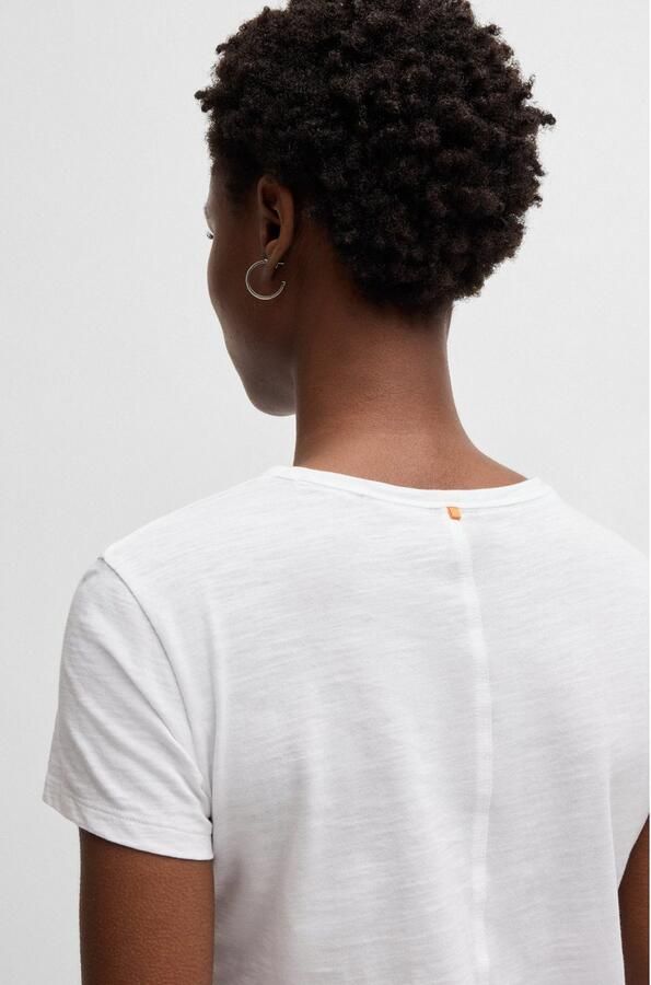 Boss Orange T-shirt met geribde ronde hals model 'Esla' - Foto 6