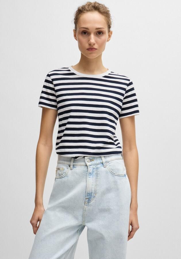 Boss Orange T-shirt Esla Striped Premium Damesmode Premium damesmode in gestreept ontwerp - Foto 10