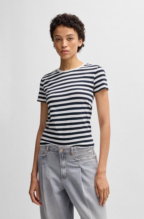 Boss Orange T-shirt Esla Striped Premium Damesmode Premium damesmode in gestreept ontwerp - Foto 8