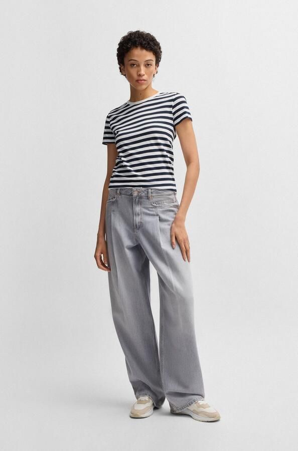 Boss Orange T-shirt Esla Striped Premium Damesmode Premium damesmode in gestreept ontwerp - Foto 9