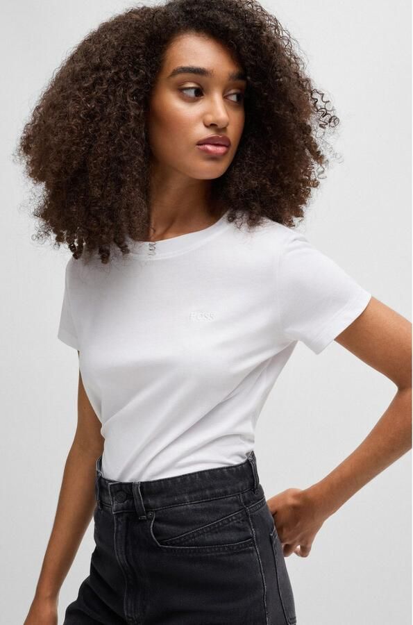 Boss Orange T-shirt met labelstitching model 'Esogo' - Foto 3