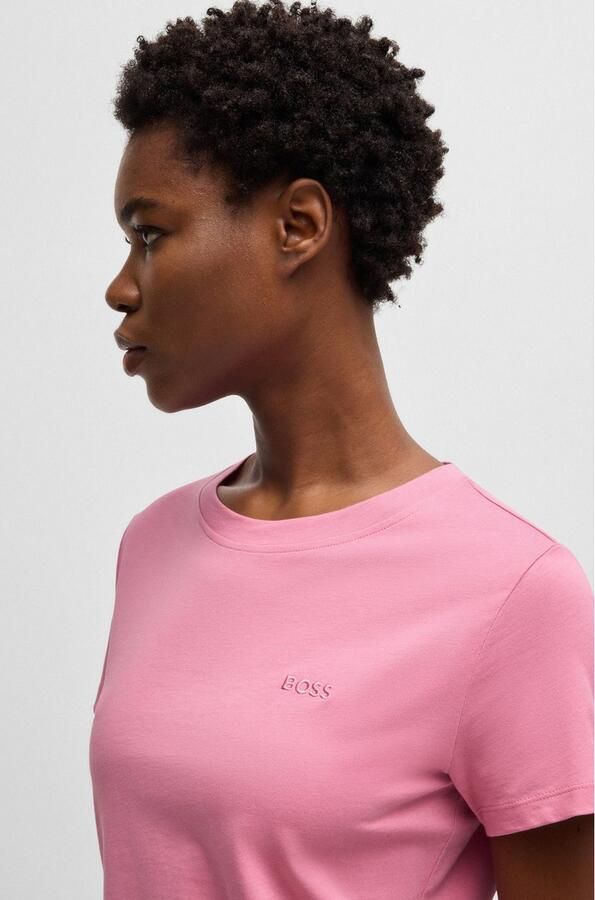 Boss Orange T-shirt met labelstitching model 'Esogo' - Foto 4