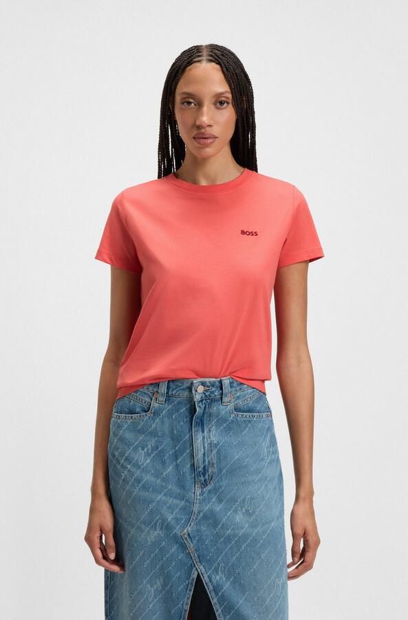 Boss Orange Slim fit T-shirt van puur katoen model 'ESOGO' - Foto 6