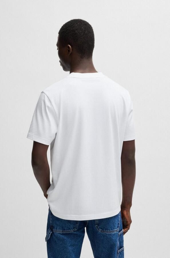 Boss Orange T-shirt met label- en motiefprint model 'Bossfish' - Foto 4