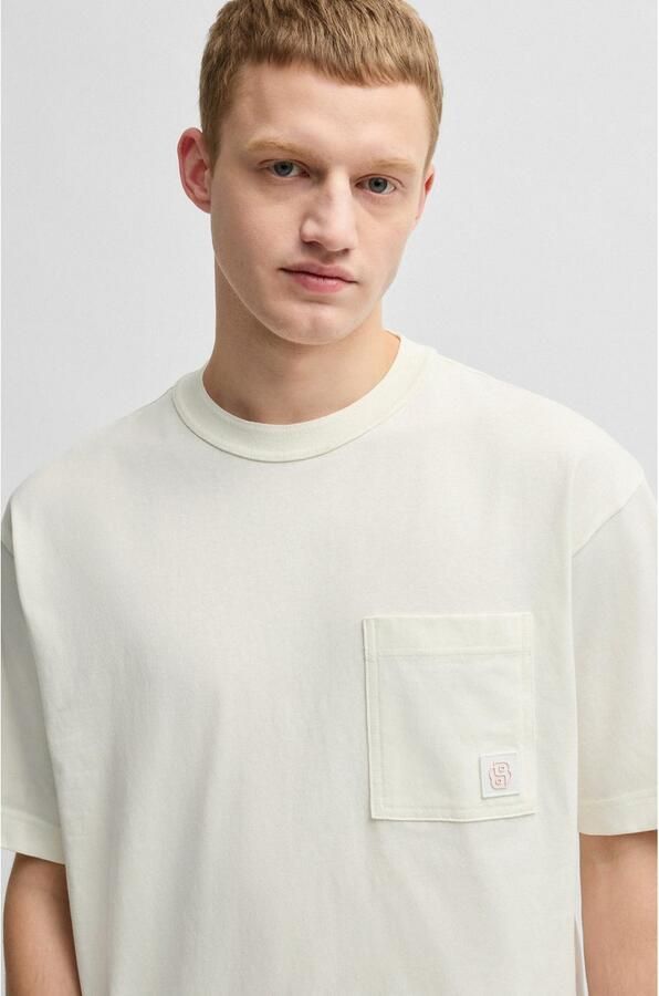 Boss Orange T-shirt Te cotton met logobadge - Foto 4