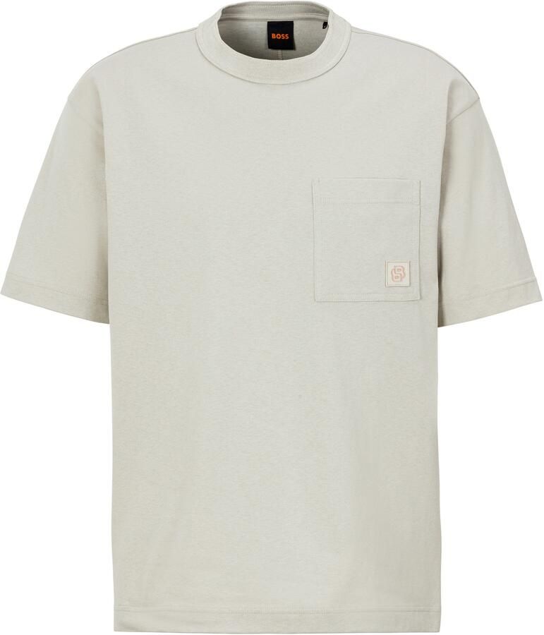 Boss Orange T-shirt Te cotton met logobadge