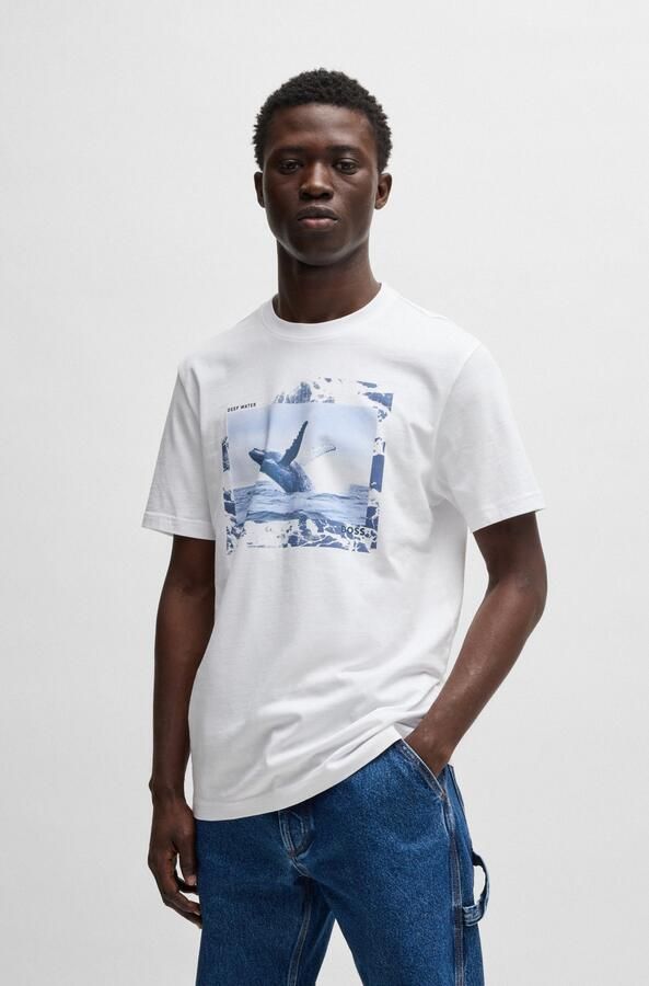 Boss Orange T-shirt Te Dunetrace met grote fotoprint - Foto 6