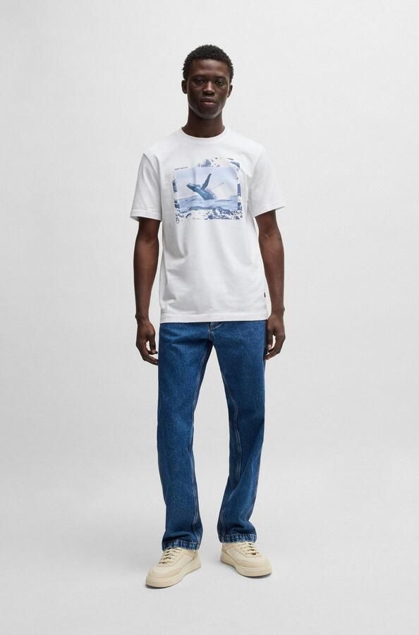 Boss Orange T-shirt Te Dunetrace met grote fotoprint - Foto 5