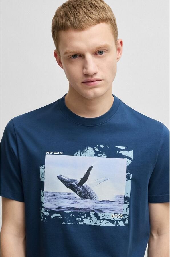 Boss Orange T-shirt Te Dunetrace met grote fotoprint - Foto 3