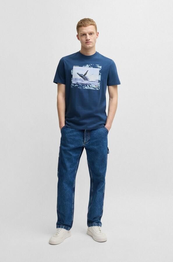 Boss Orange T-shirt Te Dunetrace met grote fotoprint - Foto 5