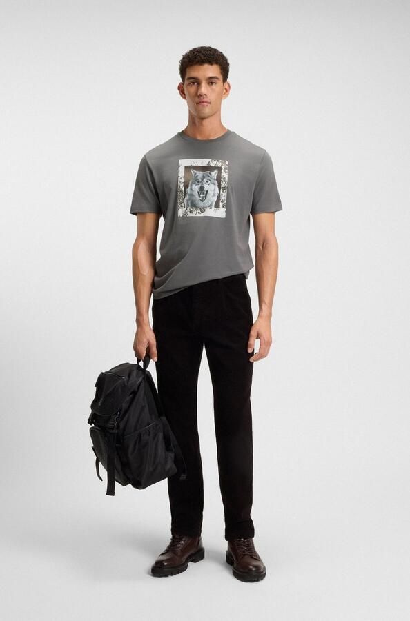 Boss Orange Regular fit T-shirt van katoenjersey model 'LUPO' - Foto 3