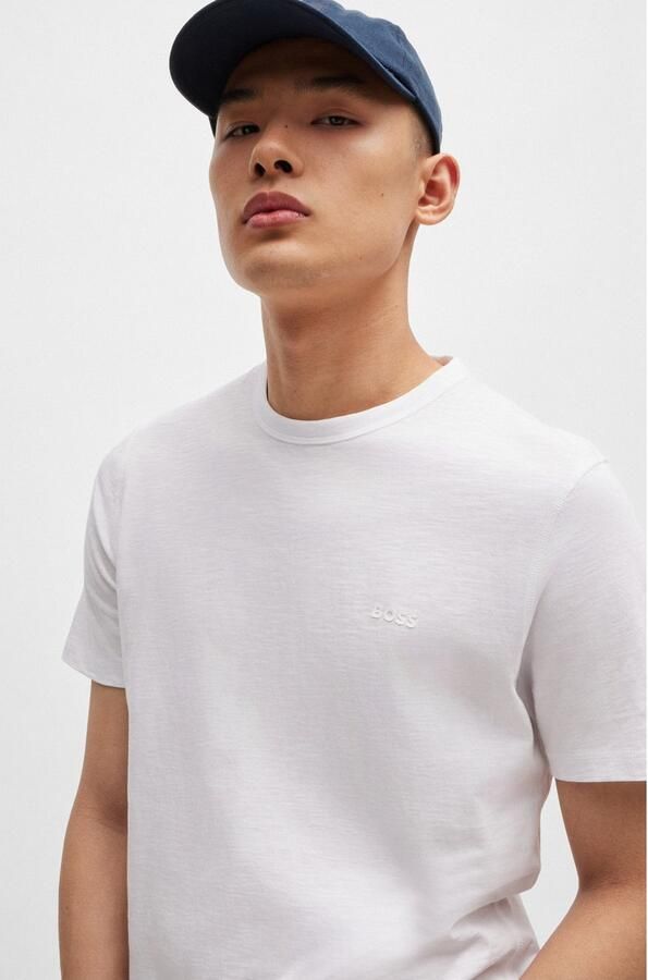Boss Orange Regular fit T-shirt van gestructureerd katoen Model 'TEGOOD' - Foto 18