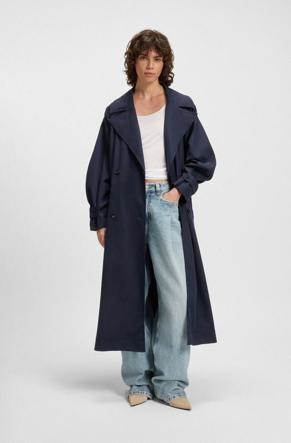 Boss Orange Trenchcoat Camina Premium Damesmode Oversized van opgeruwde stof - Foto 6