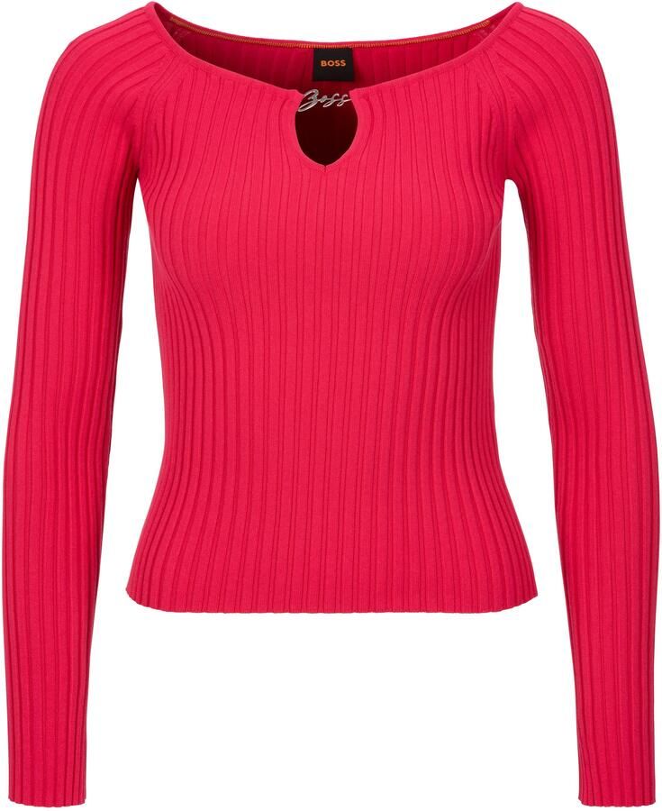 Boss Orange Trui met carmenhals Fayez Premium Damesmode