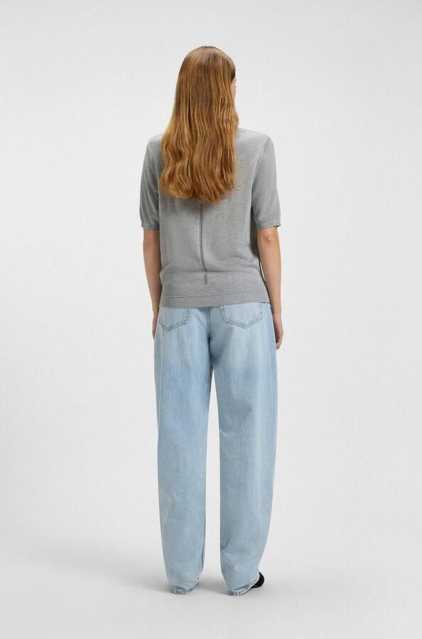 Boss Orange Trui met korte mouwen Fiaffusa Premium Damesmode met subtiel ajour breipatroon aan de achterkant - Foto 5