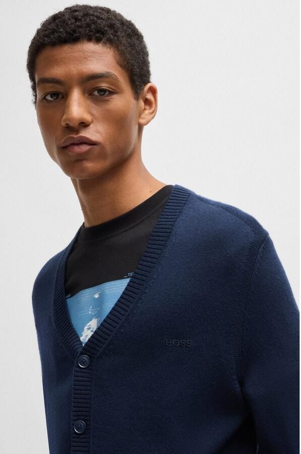 Hugo Boss Klassieke V-hals Cardigan Blue Heren - Foto 3