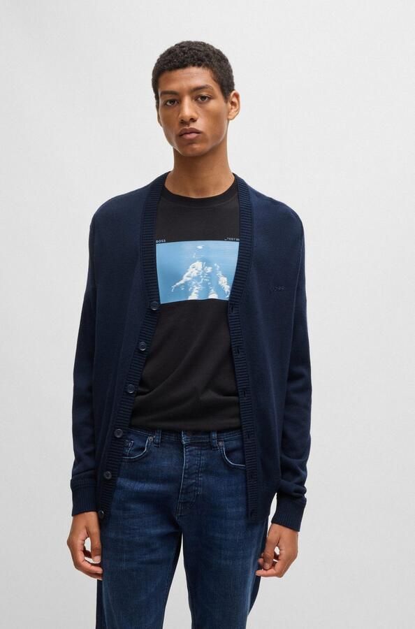 Hugo Boss Klassieke V-hals Cardigan Blue Heren - Foto 6