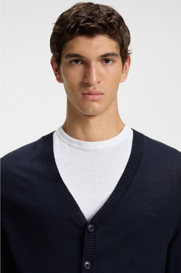 Hugo Boss Klassieke V-hals Cardigan Blue Heren - Foto 4