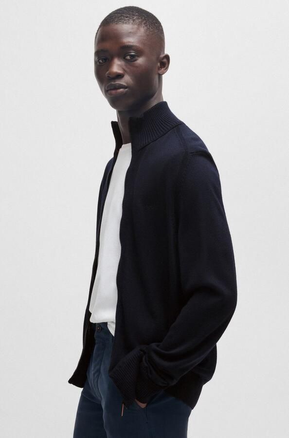 Boss Orange Donkerblauwe Avac_fz Vest met Regular Fit Blue Heren - Foto 9