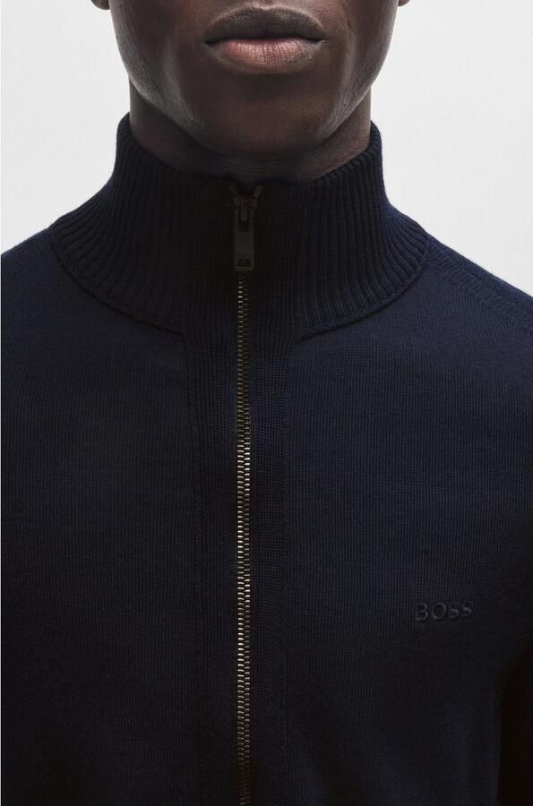 Boss Orange Donkerblauwe Avac_fz Vest met Regular Fit Blue Heren - Foto 6