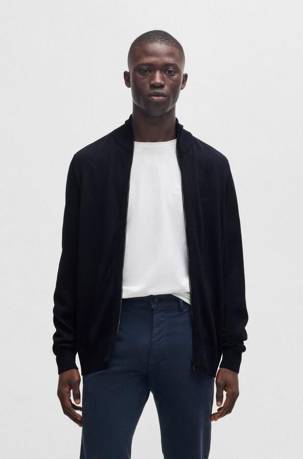 Boss Orange Donkerblauwe Avac_fz Vest met Regular Fit Blue Heren - Foto 11