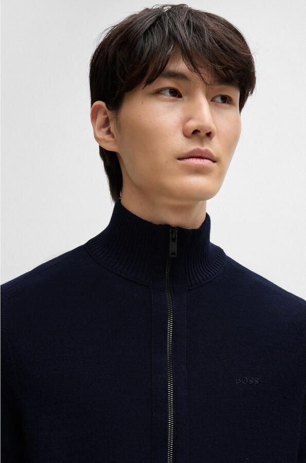 Boss Orange Donkerblauwe Avac_fz Vest met Regular Fit Blue Heren - Foto 7