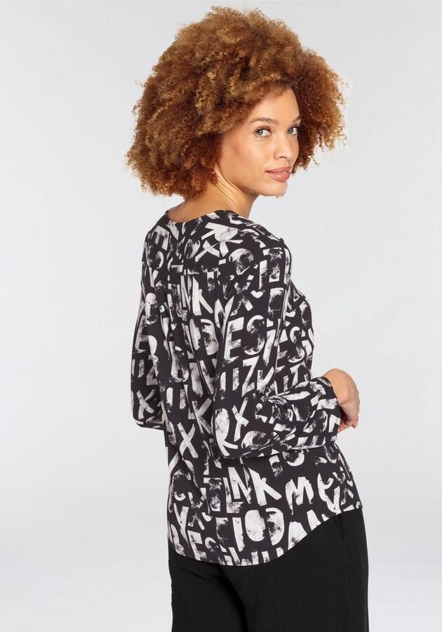 Boysen's Blouse zonder sluiting met opvallende letter alloverprint nieuwe kollectie - Foto 5