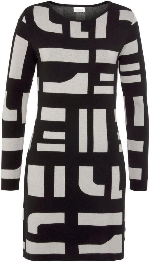 Boysen's Gebreide jurk van modieus jacquardbreisel met ronde hals - Foto 7
